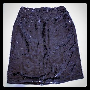 Express Black Sparkle Sequin Pencil Skirt Sz 8